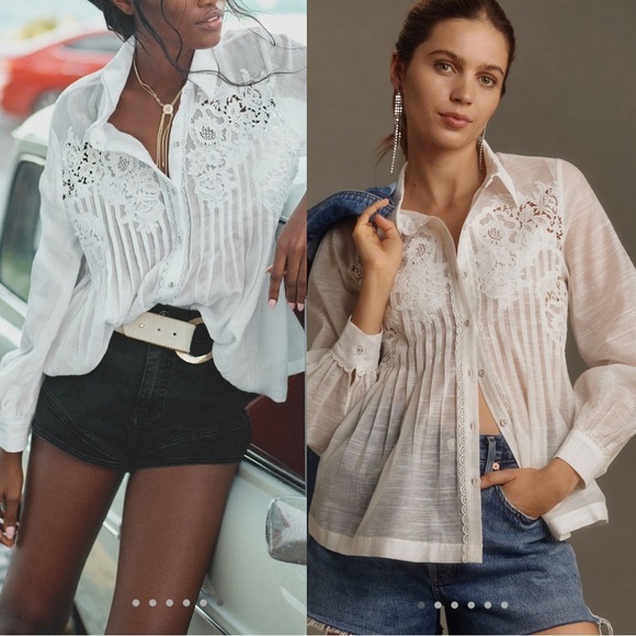 Anthropologie Tops - RANNA GILL BUTTON DOWN BLOUSE SIZE S
